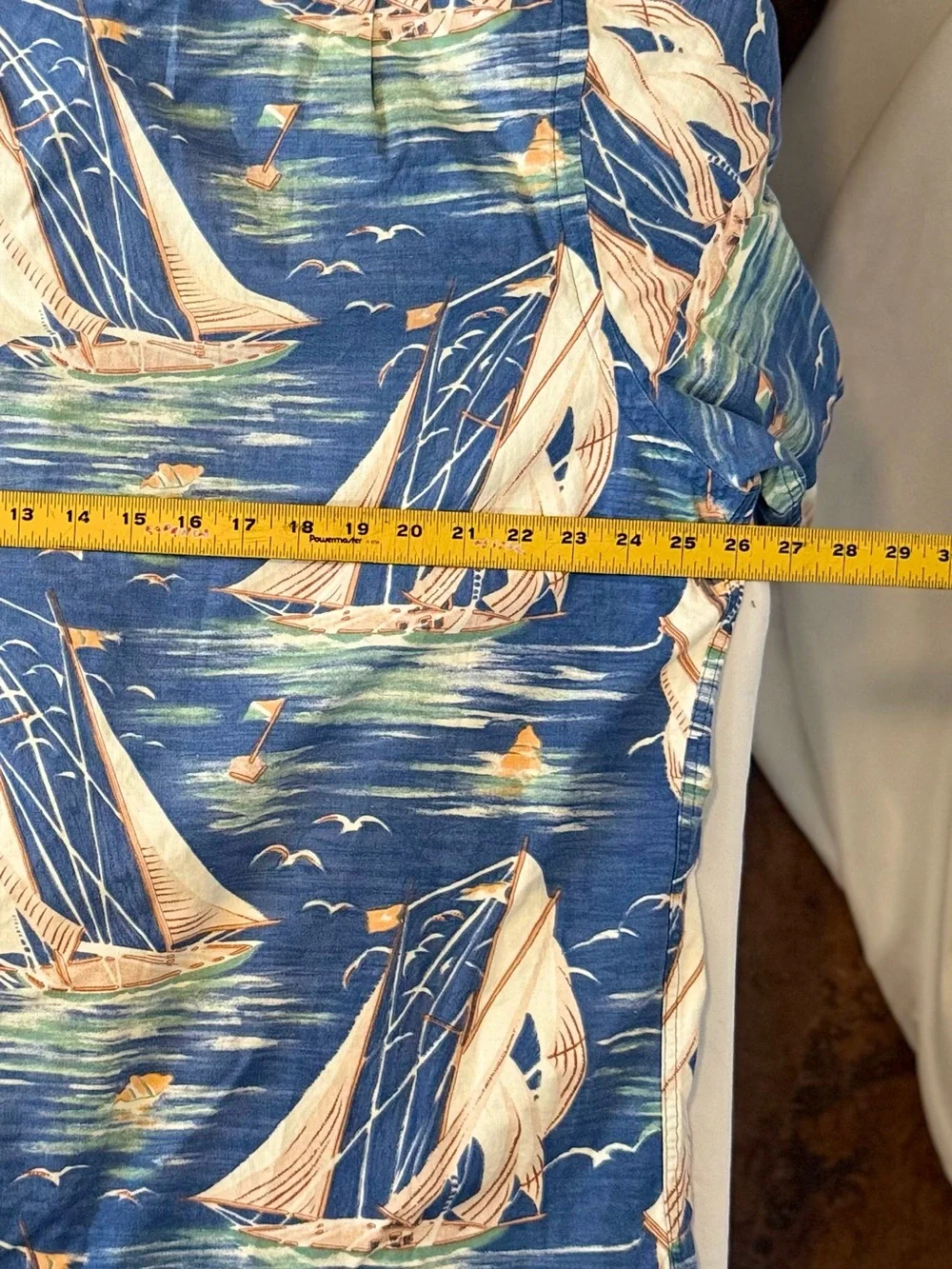 Polo Ralph Lauren Vintage Camp Shirt Men’s Lg Blue Nautical Short Sleeve (HH26)